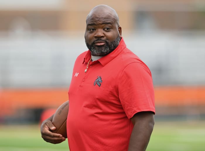 Photo of Akron East football coach Marques Hayes by Jeff Harwell 